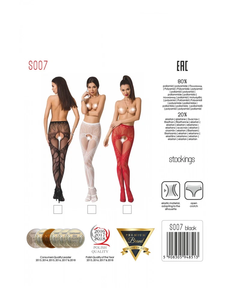 Erotik Strumpfhose S007 Passion ouvert pofrei extravagant Muster Netz Garter - Bild 4 von 4