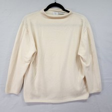 Vintage TSE Cashmere Sweater Size XL Ivory Made Hong Kong Quiet Luxury Minimalis