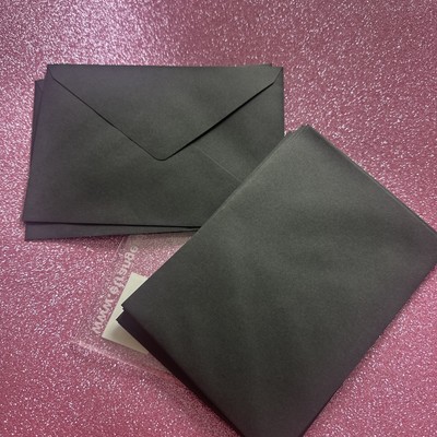 15 Paper Envelope Packing Gift Envelope Color: Black  6.5 x4.5 No-Glue