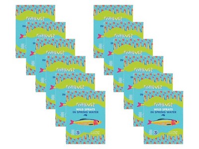 Sustainably Canned Sprats in Spring Water 110g Pack of 12 Omega 3 Rich Fish Food