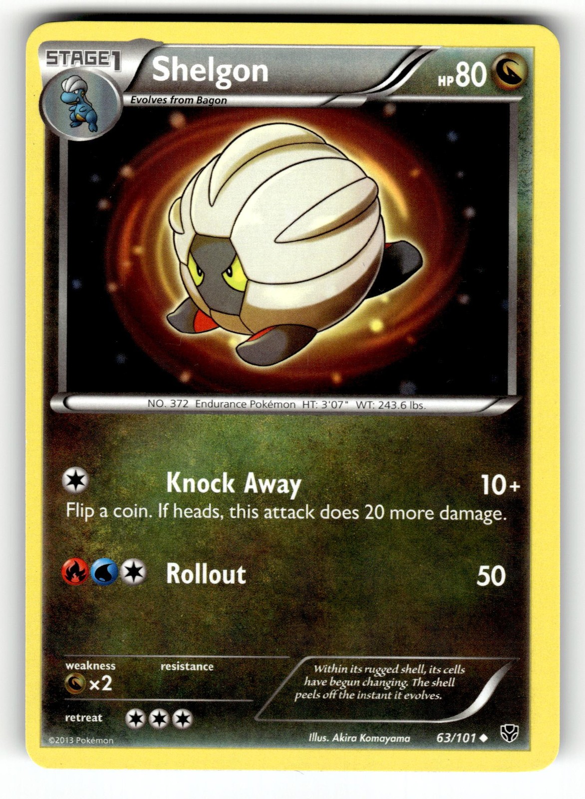Pokemon: Plasma Blast Shelgon #63/101 Shelgon- Uncommon.VO5
