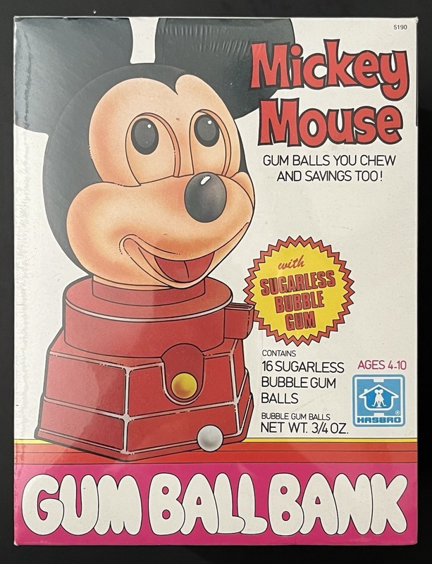 Vintage 1968 Hasbro SEALED Disney, Mickey Mouse Gum Ball Vending Bank Beautiful