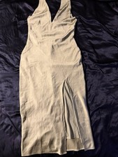 Lulus Women's Maxi Green Halter Dress With Slit Size Large