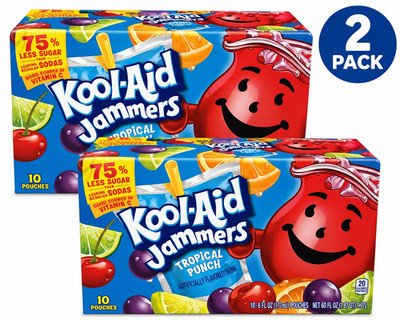 2 Pack Kool Aid Jammers Variety 30 Ct Juice Drink Pouches Kids 60 Total