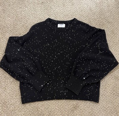 Old Navy Black XL Sequin Sweater Long Balloon Sleeve