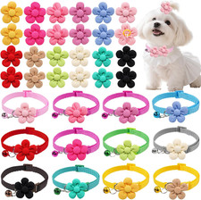 36PCS Dog Flower Collar and Hair Bows Set,Multi Color Cute Pet Collar Accessorie