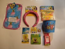 Nickelodeon Lot Of 7 SpongeBob Bath Accessories Towel, Spa Headband, Body...