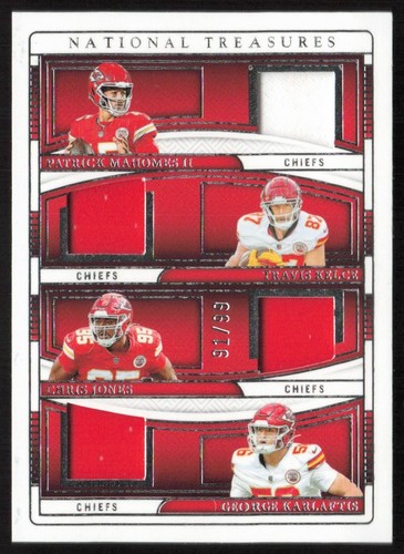 2024 National Treasures Quad 91/99 Patrick Mahomes Kelce Jones Karlaftis JW1