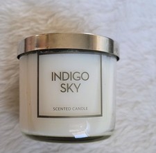 Bath Body Works INDIGO SKY 4 oz Single Wick Scented glass Jar Candle w/ lid
