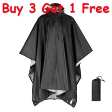 Tactical Rain Poncho Army Military Poncho Shelter Ripstop Camping Waterproof