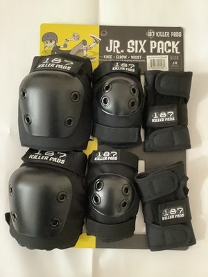 187 Killer Pads Six Pack Pad Set, Elbow Pads, Knee Pads, and Wrist Guards - I...