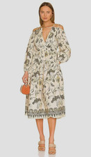  Ulla Johnson Thalia Lemon Balm Floral Print Midi Dress   Sz 4  $525  *1050 
