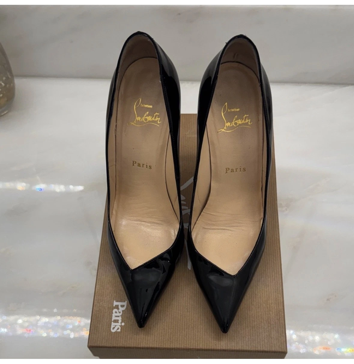 Christian Louboutin — Christian Louboutin Completa BlackPatent Leather Heels