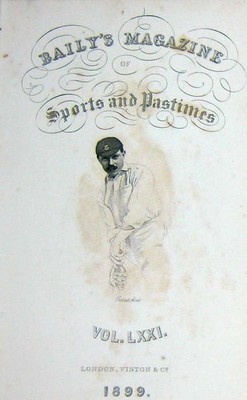 Alter antiker Druck Frontispiz Portrait 1899 Robert Abel Cricket Sport 19.