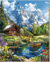 Qiukoo Malen Nach Zahlen Erwachsene Landschaft - 40X50 Cm Diy Handgemalt ÖLgemäL