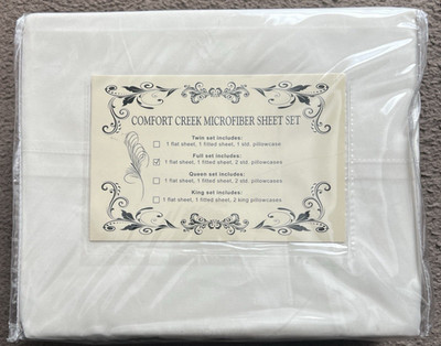 COMFORT CREEK (CREAM/IVORY) STANDARD FULL SIZE MICROFIBER SHEET SET