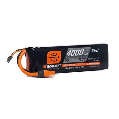 11.1V 4000mAh 3S 30C Smart LiPo Battery: IC3, SPMX40003S30