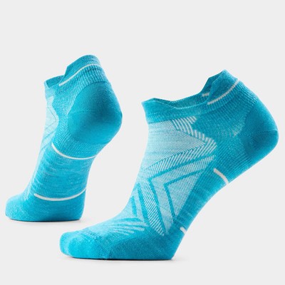Smartwool Run Zero Cushion Low Ankle Women's Running Socks, White/Capri, Medium