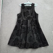 Torrid Women Dress 18 Black Floral Fit & Flare Burnout Velvet Skater Sleeveless