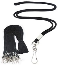 120 Pcs Black Lanyards Premium Bulk Lanyards Round 36" with Swivel J Hook for...