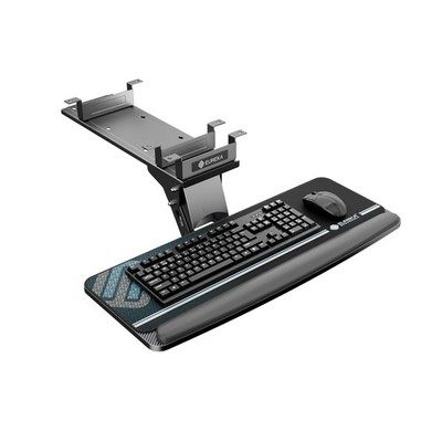 Keyboard Tray Height Adjustable, Swivel Tilt Computer Keyboard Drawer Under D...
