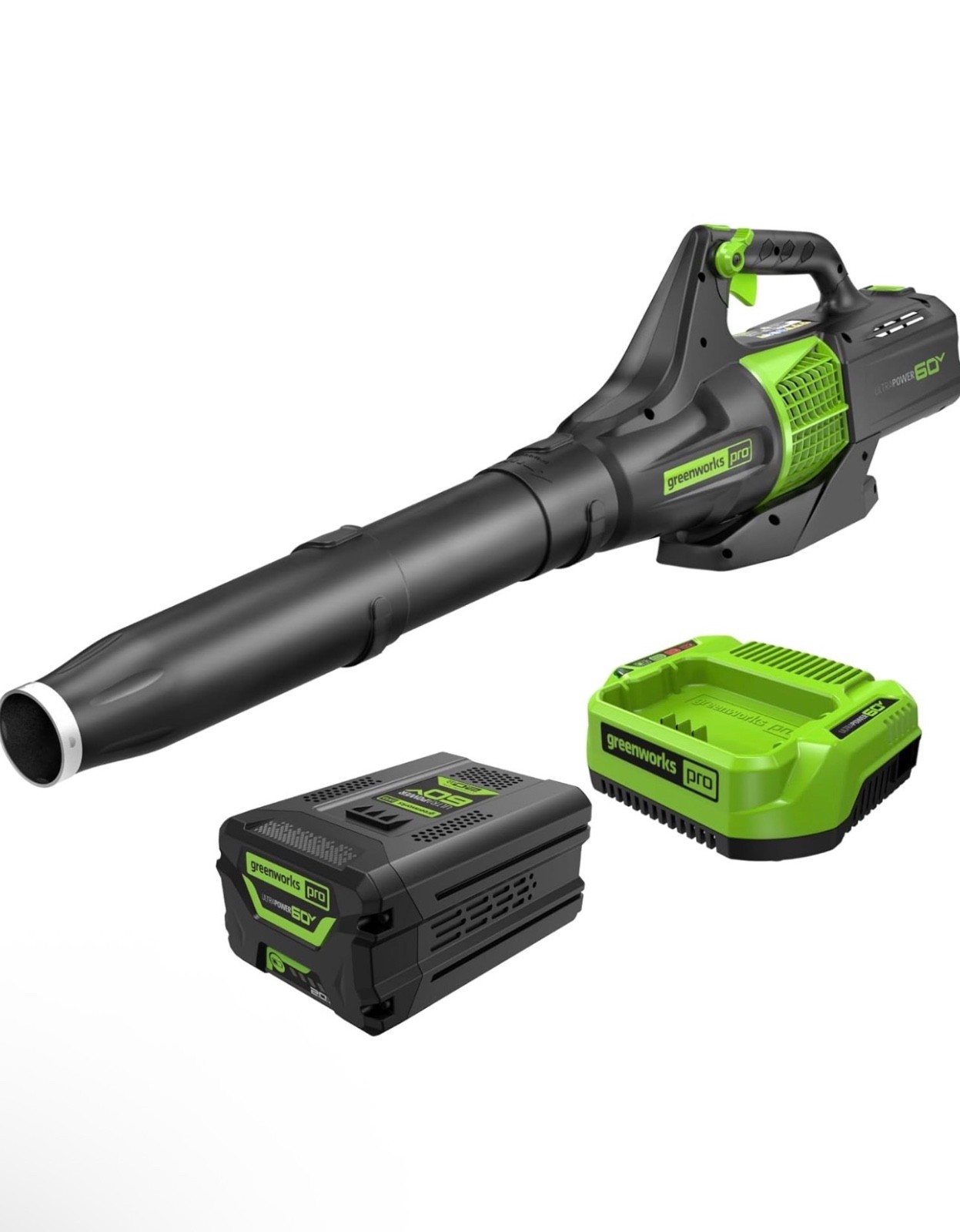 Greenworks 60V 450 CFM Cordless Leaf Blower, 2.0 Ah Battery 