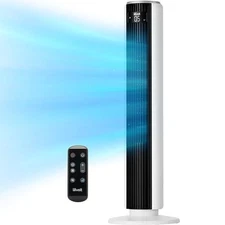 Tower Fan for Bedroom, Standing Fan with 28dB Quiet for Sleep, Remoter, 12H Time