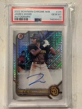 JAMES WOOD 2022 Bowman Chrome Mega Box PSA 10 AUTO On Card Mojo Autograph