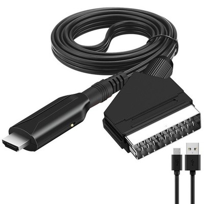 3 ft Scart To HDMI HD Converter Adapter Connector Cable for TV VHS VCR DVD Play