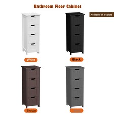 4 Colors Freestanding Small Bathroom Cabinet Side Storage Organizer w/4 Drawers