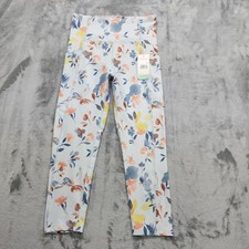 NEW Balance Collection Leggings Womens M Blue Floral High Rise Crop Capri Yoga