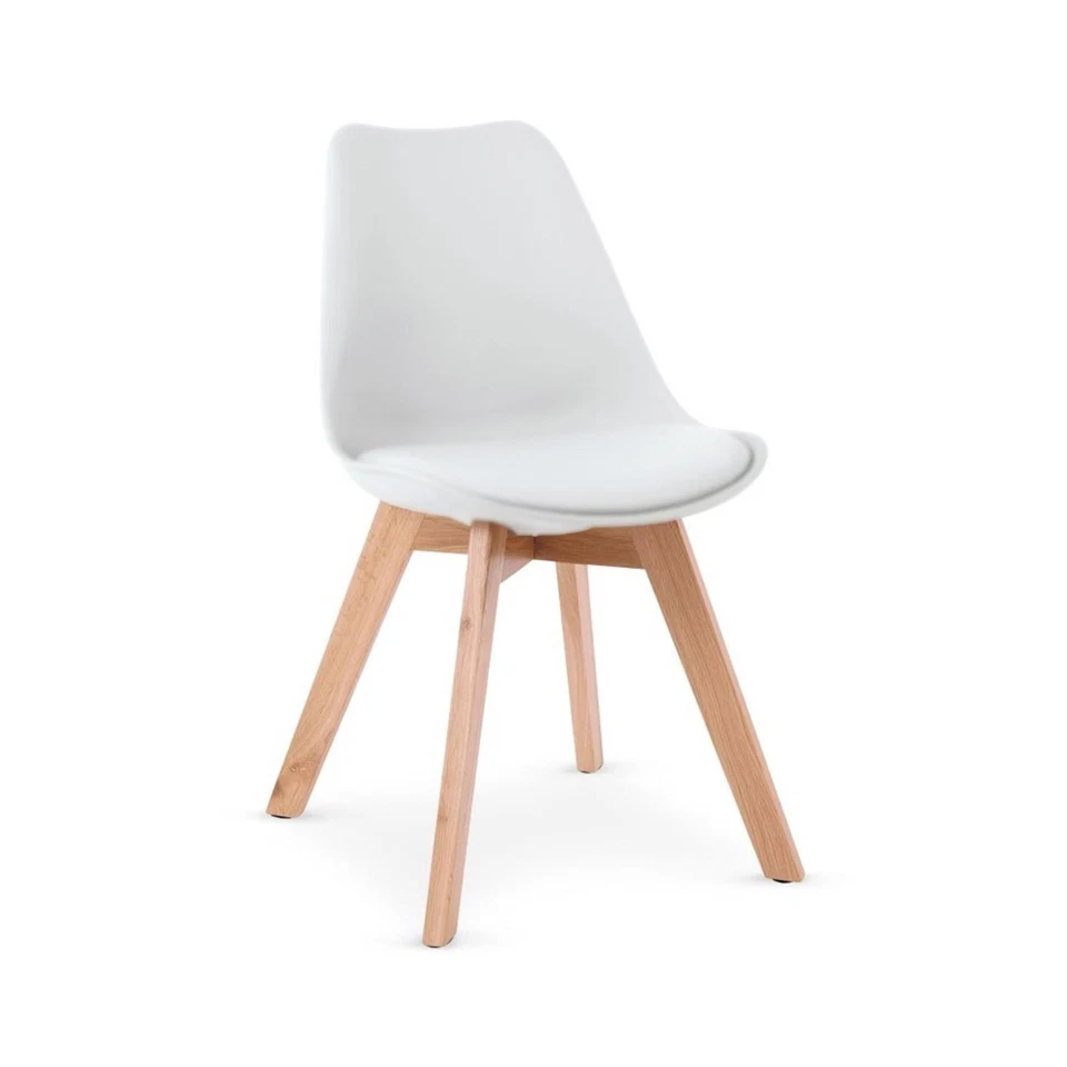 BUYBUY Sedia GENOVA in PP con piedi in legno di faggio e metallo Bianca GEN001W