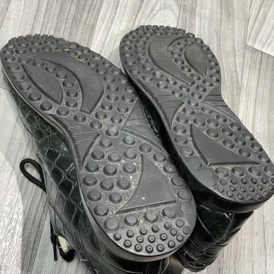 MAURI Green Alligator Crocodile Sneakers Mens EU 42 / US 9 Lace Up