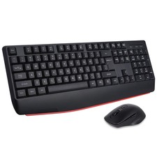 Wireless Keyboard Mouse Combo, Full-Size Ergonomic with Wrist Rest, 3 Level DPI