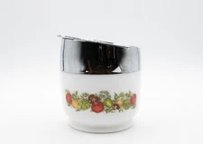 Vintage Gemco Spice of Life Vegetables Sugar Dish Corning Milk Glass Vegetables