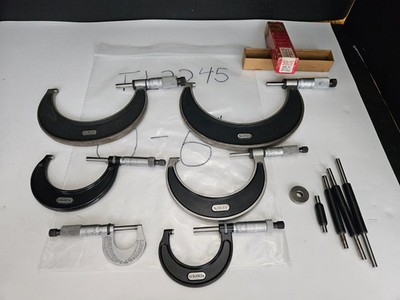 STARRETT 6 PC 0-6'' OUTSIDE MICROMETER SET W/STANDARDS USA (TL3245)