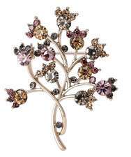 Luxury Rhinestone Flower Bouquet Brooch Gold Crystal Floral Pin Jewelry Gift