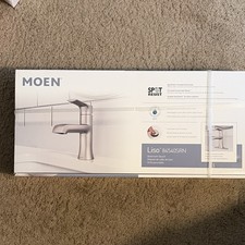 Moen Liso 84540SRN Spot Resist Brushed Nickel Bathroom Faucet Push-Down Drain