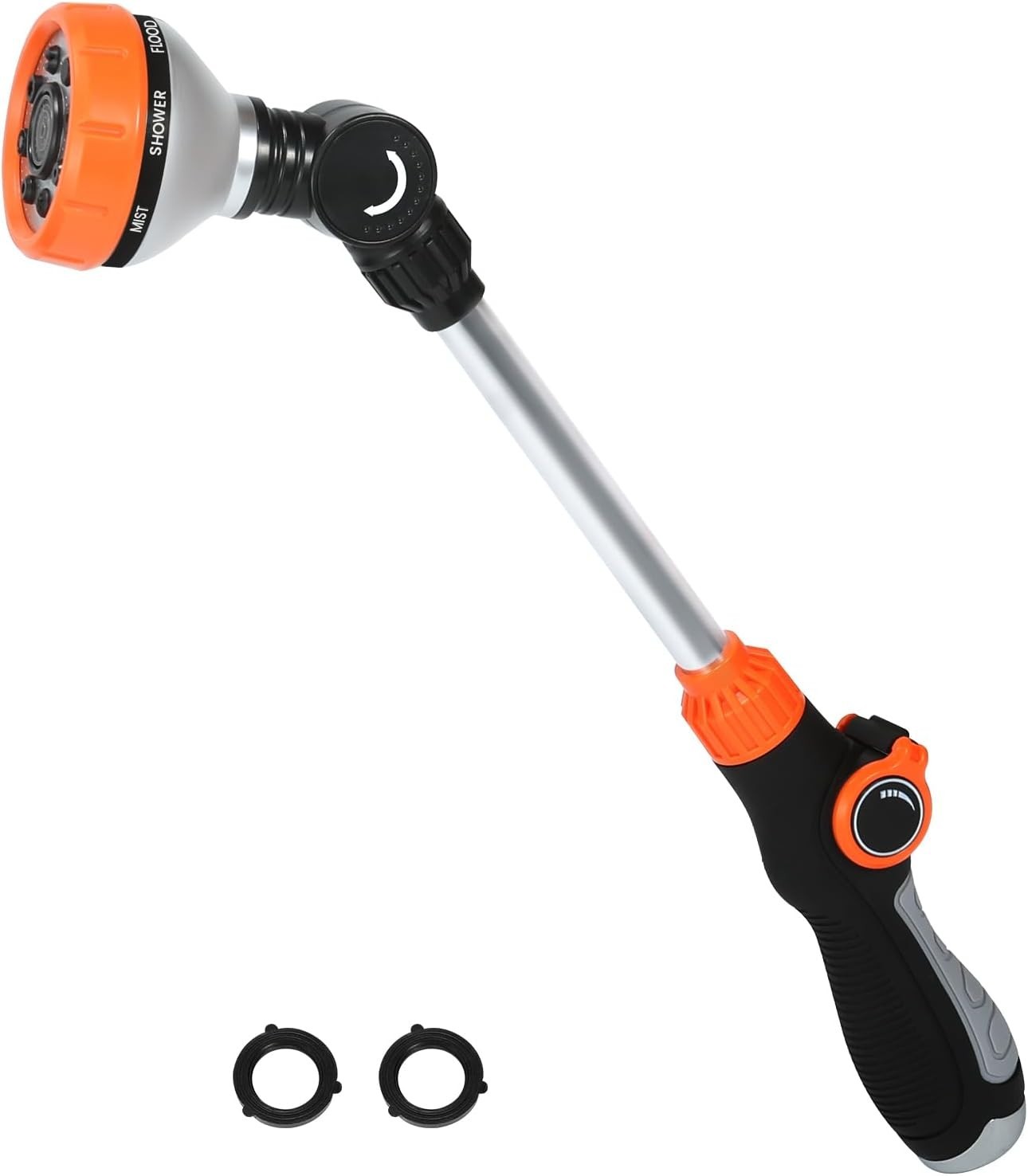 Ergonomic Watering Wand with 8 Spray Patterns - 17.5 Inch Garden Hose Nozzle