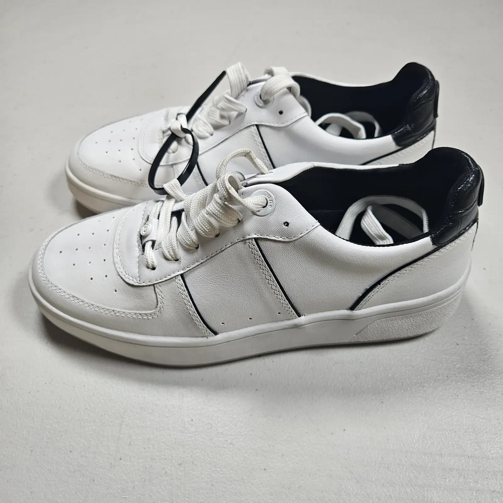 Dune London Empress Womens Leather Trainers UK 3 EU 36 White Black Lace Up