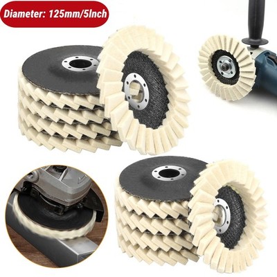 5pcs 5'' Felt Flap Disc Wool Polishing Buffing Wheel Pad for Metal Stone Wood