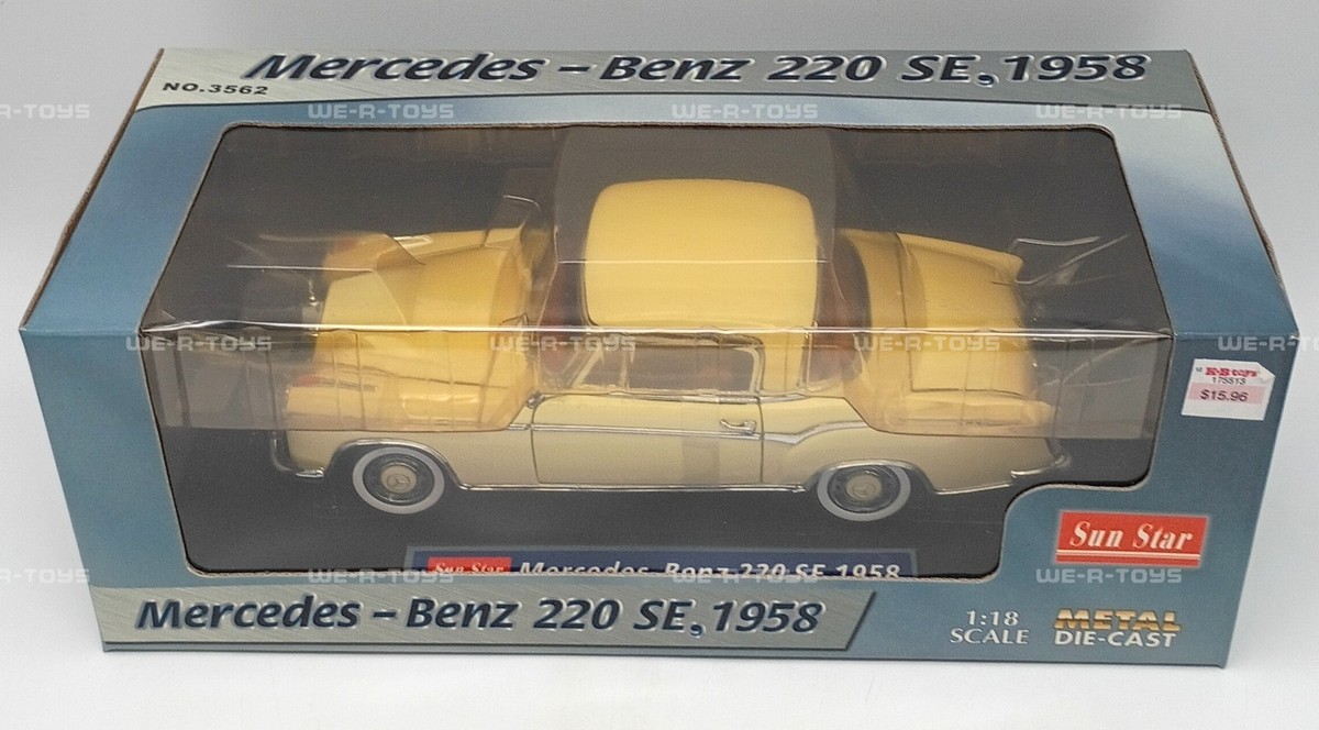 Sun Star Mercedes Benz 220 SE 1958 Cream 1:18 Metal Die-Cast