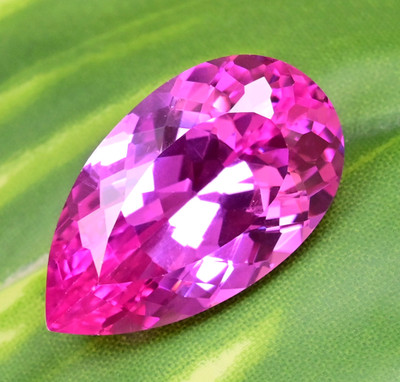 35.35 Ct Natural Mogok Pink Ruby Pear Flawless Certified Loose Gemstone