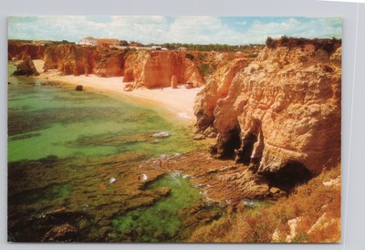 The Famous Praia Da Rocha Stunning Cliffs And Beaches Algarve Portugal Postcard