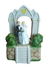 Vintage 1983 Ebeling and Reuss ceramic wedding cake topper music box