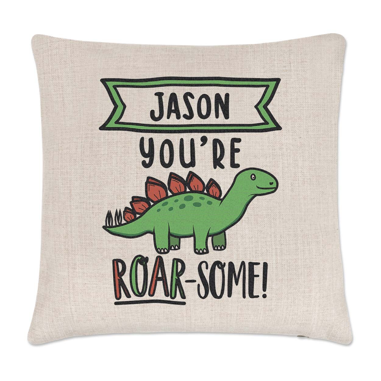Personalised You're Roarsome Dinosaur Cushion Cover Pillow Awesome Best Funny