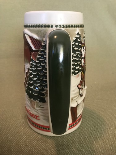 Budweiser Anheuser Busch Holiday Limited Edition Beer Stein/Mug Clydesdales - Picture 4 of 7