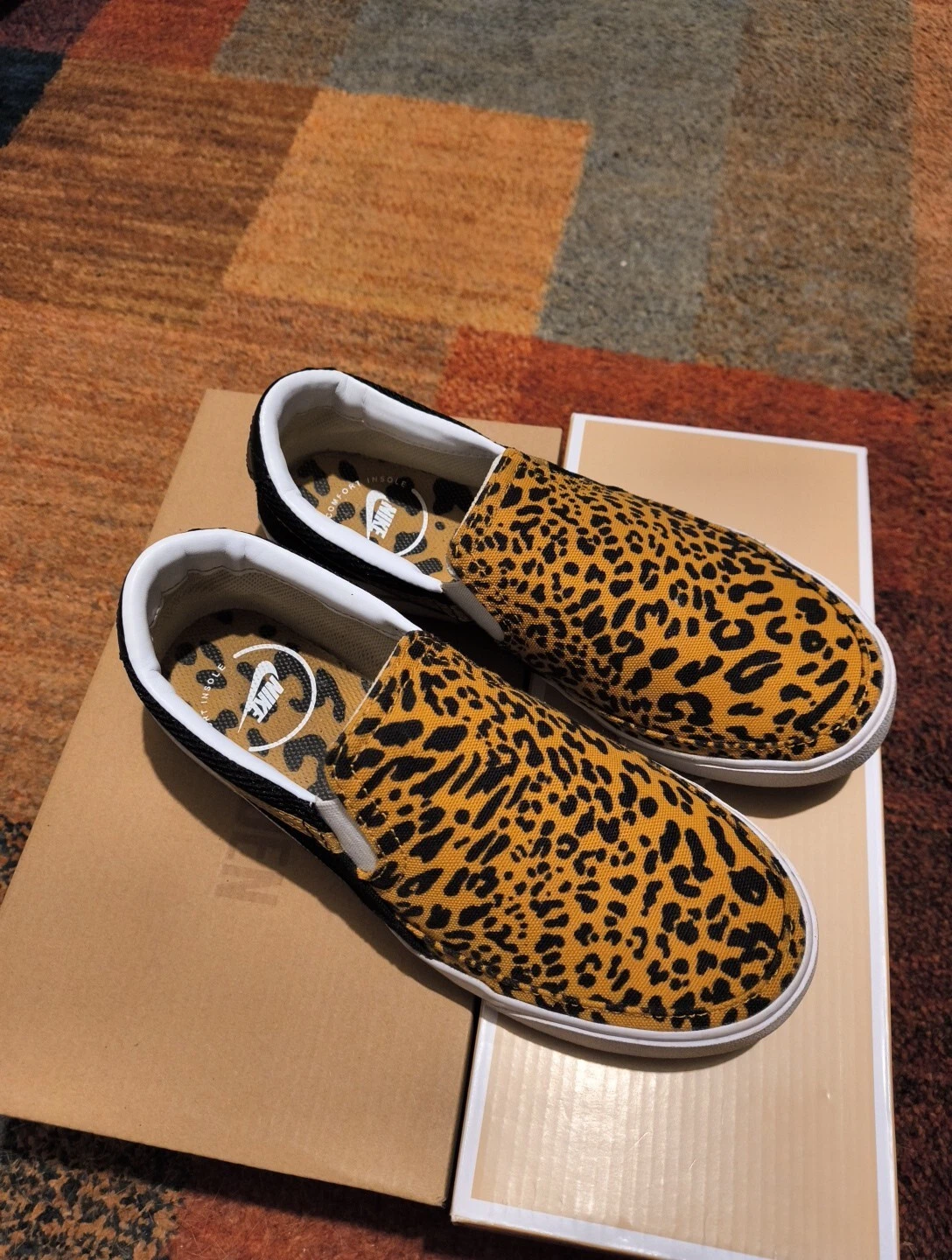 Scarpe slipon Nike Court Legacy casual stampa leopardata tela taglia 6