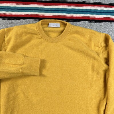 Ermenegildo Zegna Pullover Lanan Wool Sweater Size 2 Solid yellow