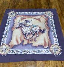 Wamcraft Vintage Native American Bandana 14193 Purple Aztec Skulls